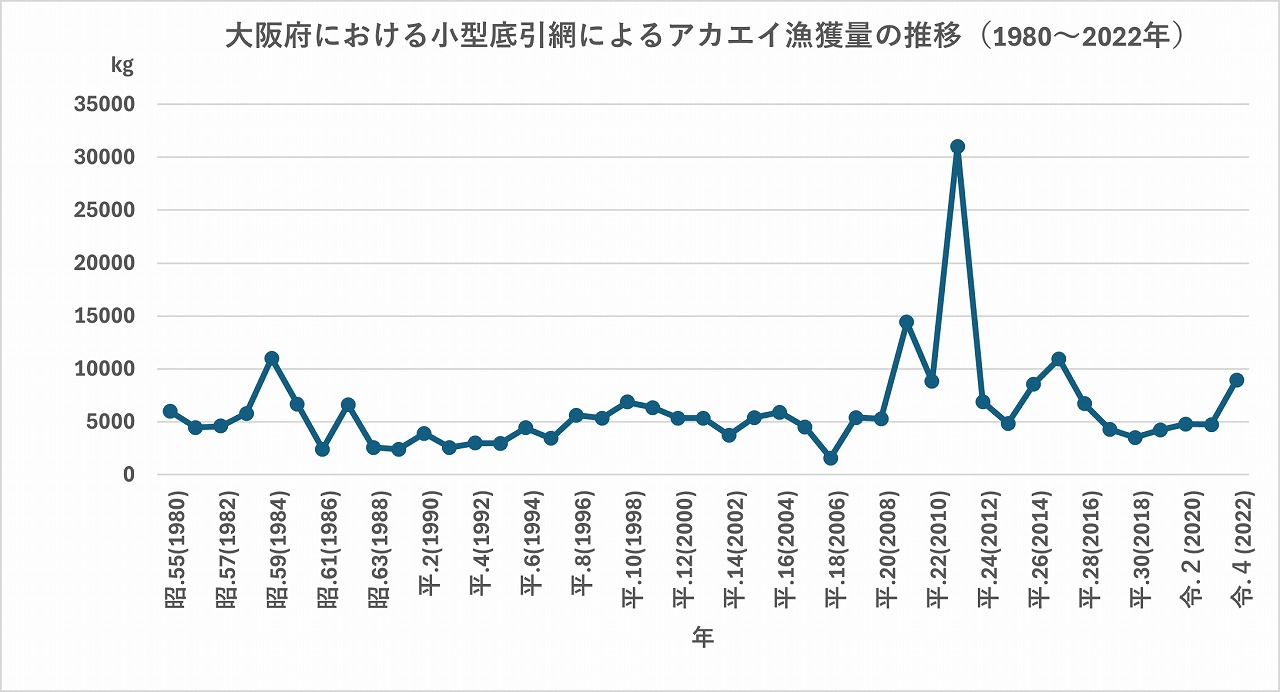 大阪アカエイ漁獲量